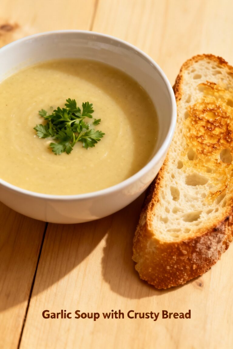 Garlic Soup with Crusty Bread