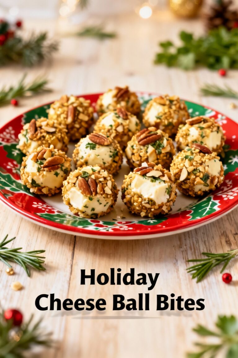 Holiday Cheese Ball Bites