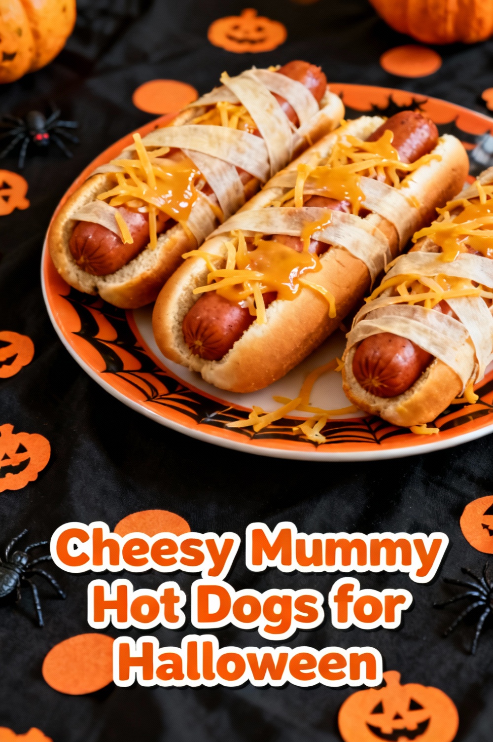 Cheesy Mummy Hot Dogs for Halloween