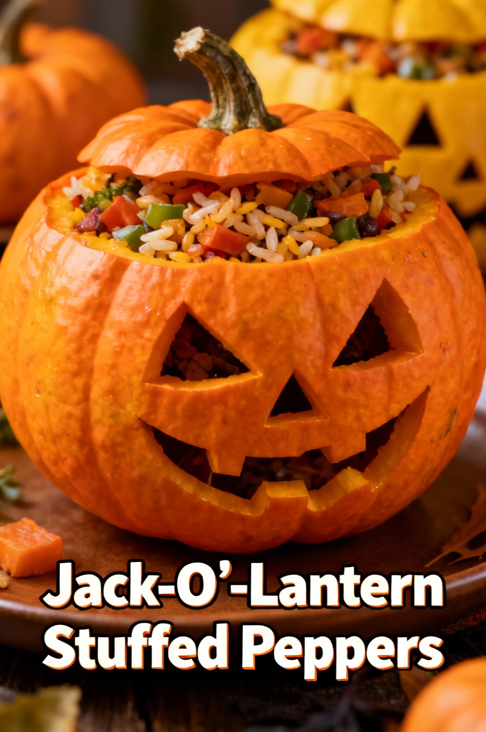 Jack-O’-Lantern Stuffed Peppers