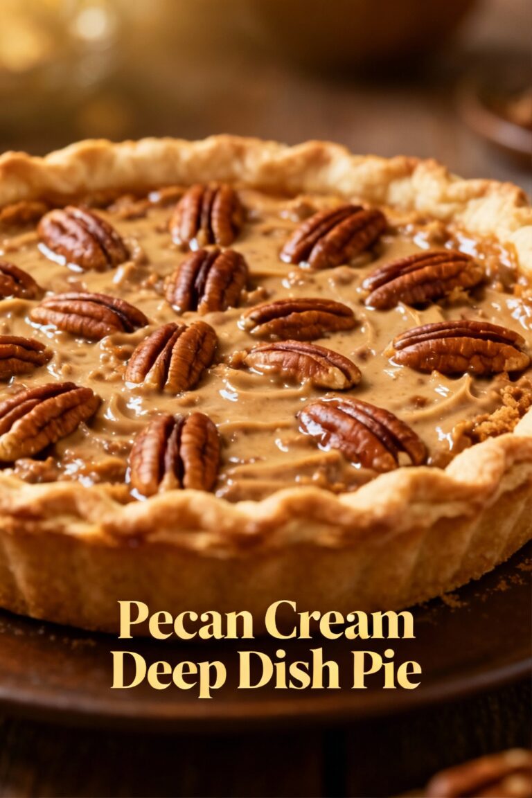 Pecan Cream Deep Dish Pie