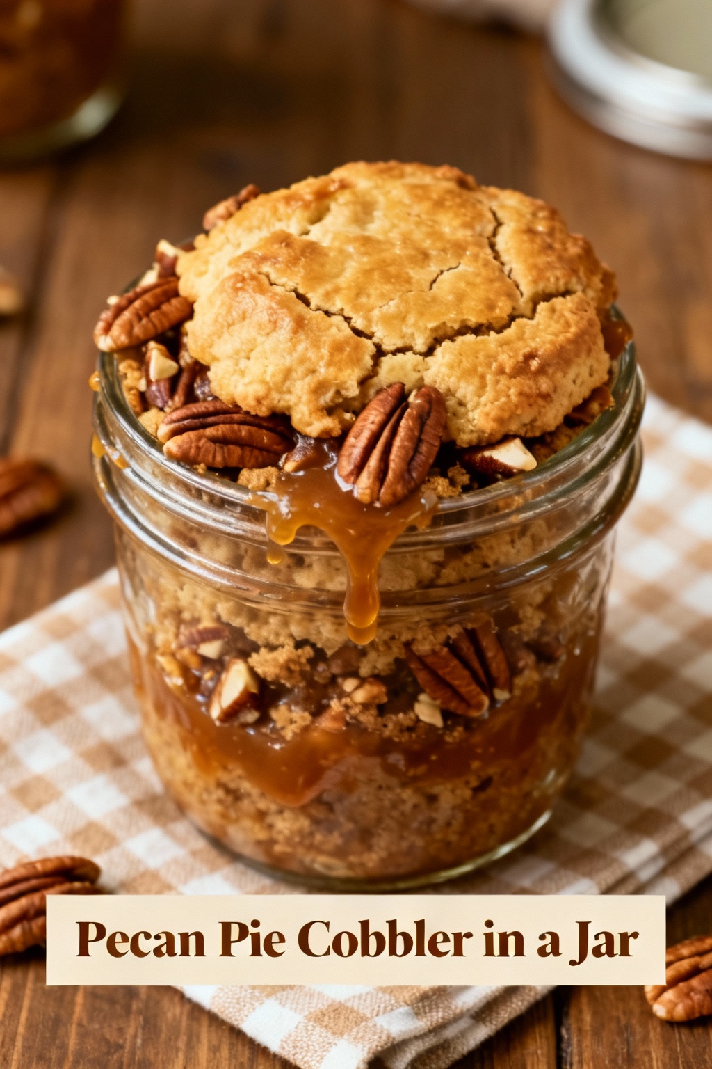 Pecan Pie Cobbler in a Jar