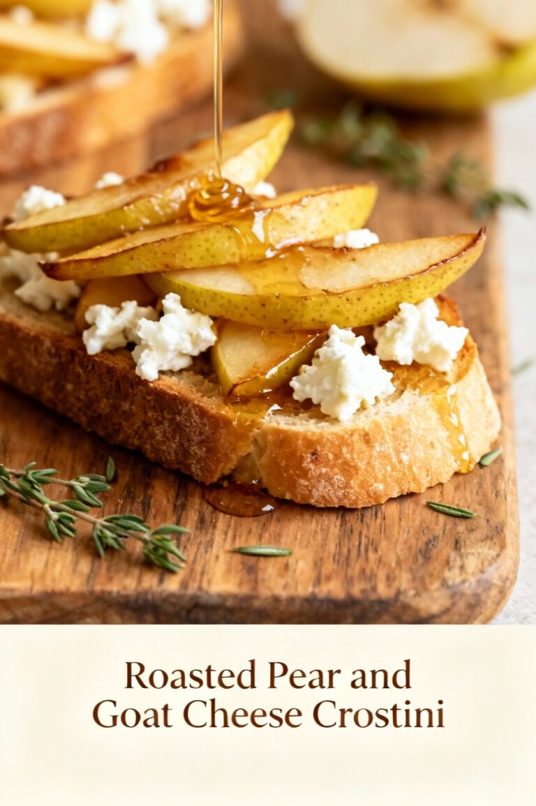 Roasted Pear and Goat Cheese Crostini