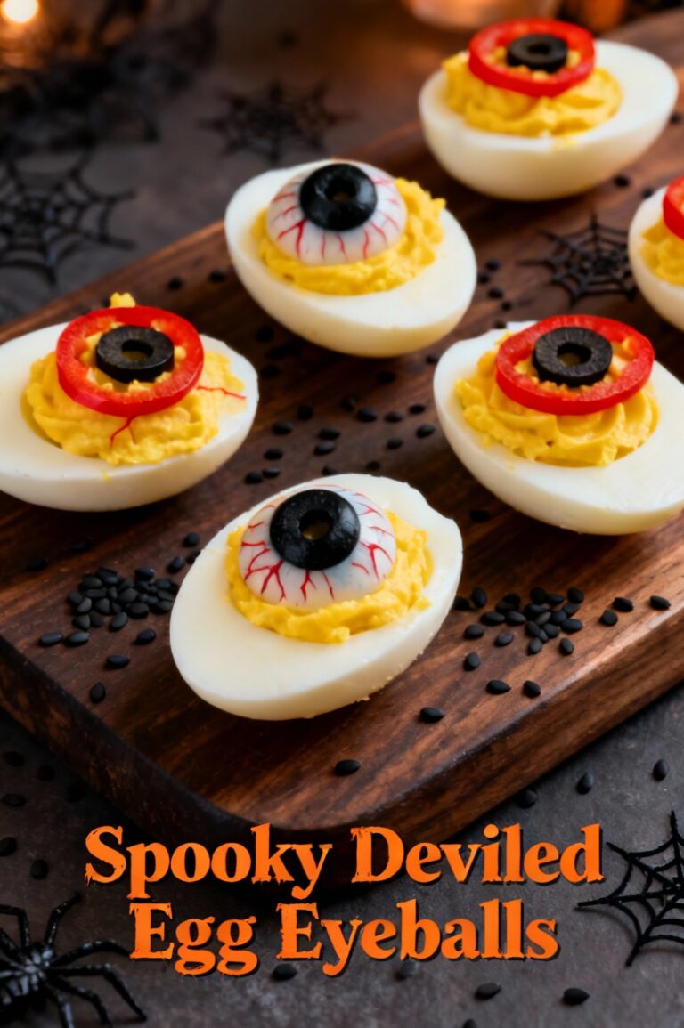 Spooky Deviled Egg Eyeballs