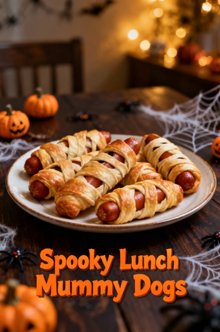 Spooky Lunch Mummy Dogs