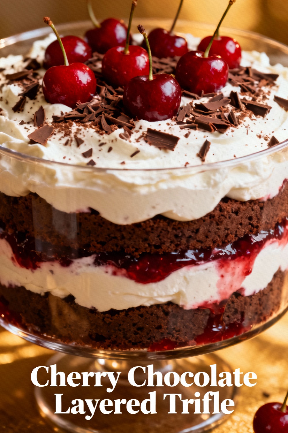 Cherry Chocolate Layered Trifle
