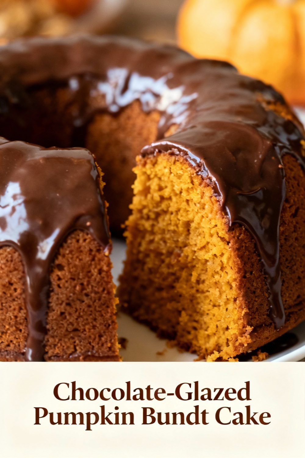 Chocolate-Glazed Pumpkin Bundt Cake