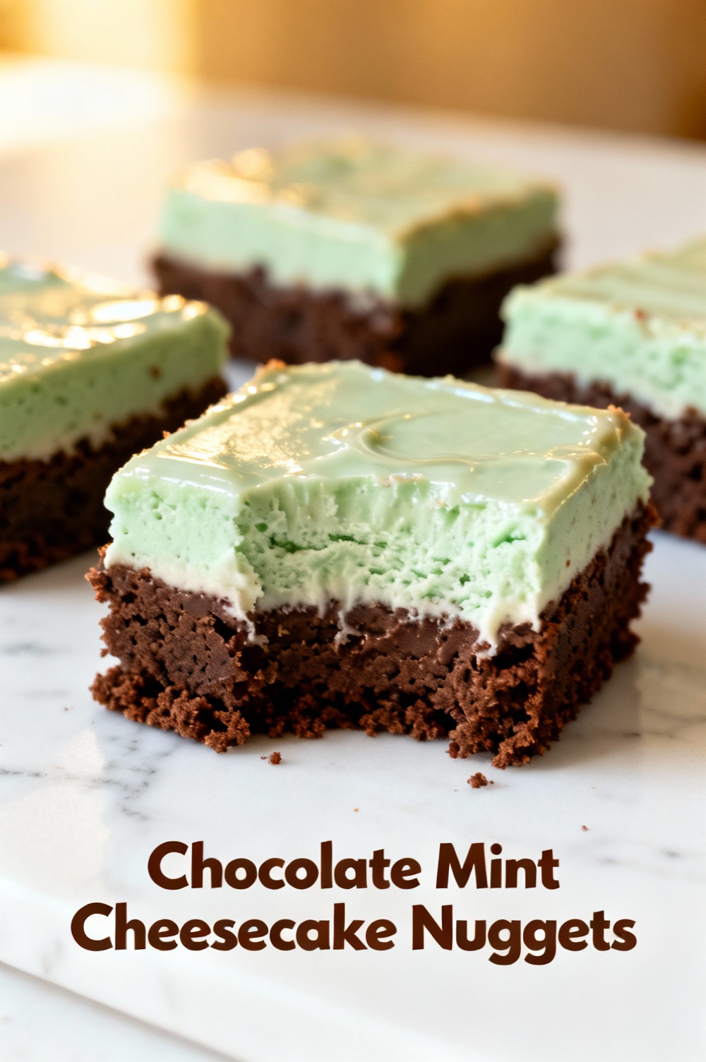 Chocolate Mint Cheesecake Nuggets