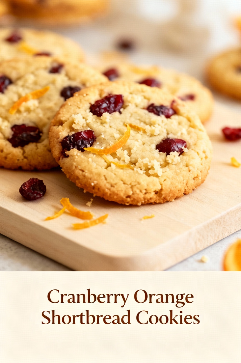 Cranberry Orange Shortbread Cookies