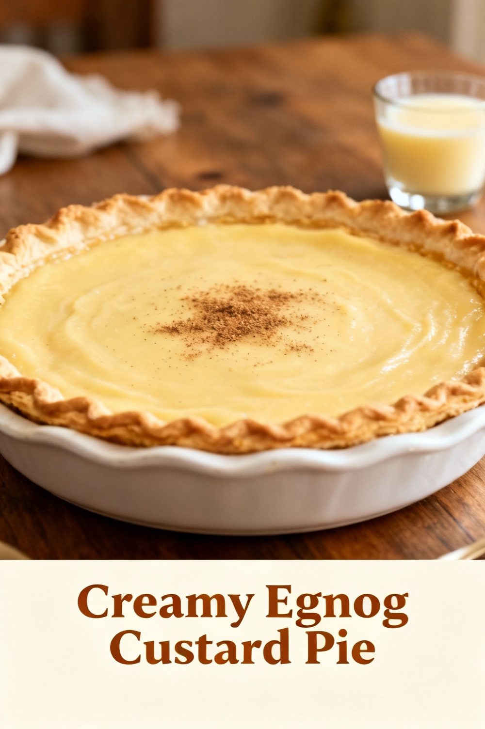 Creamy Eggnog Custard Pie
