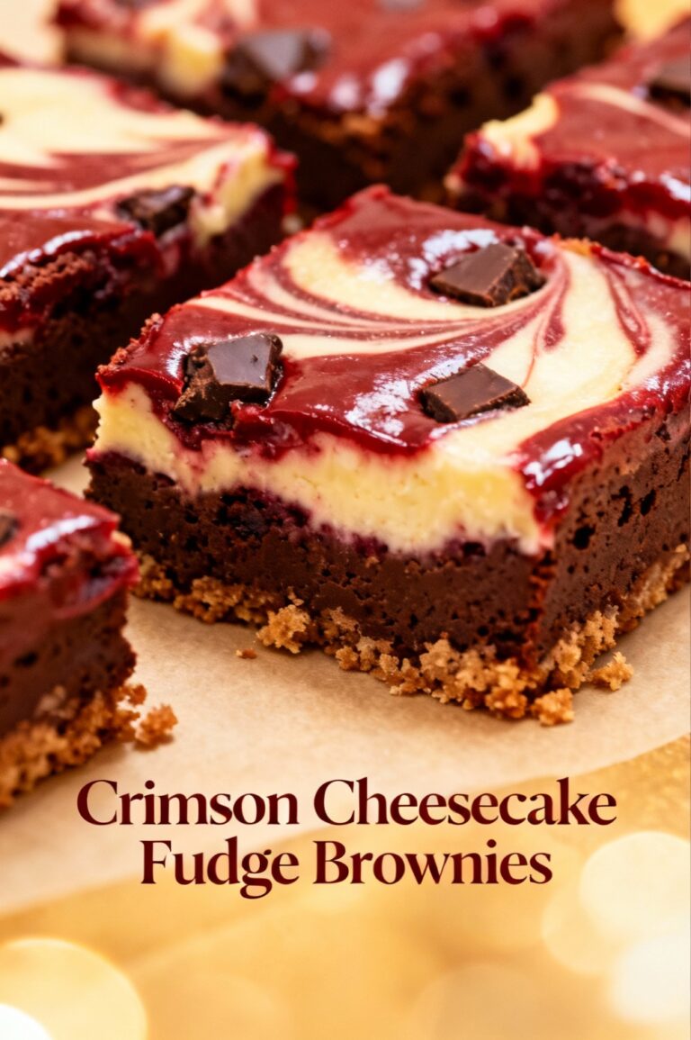 Crimson Cheesecake Fudge Brownies