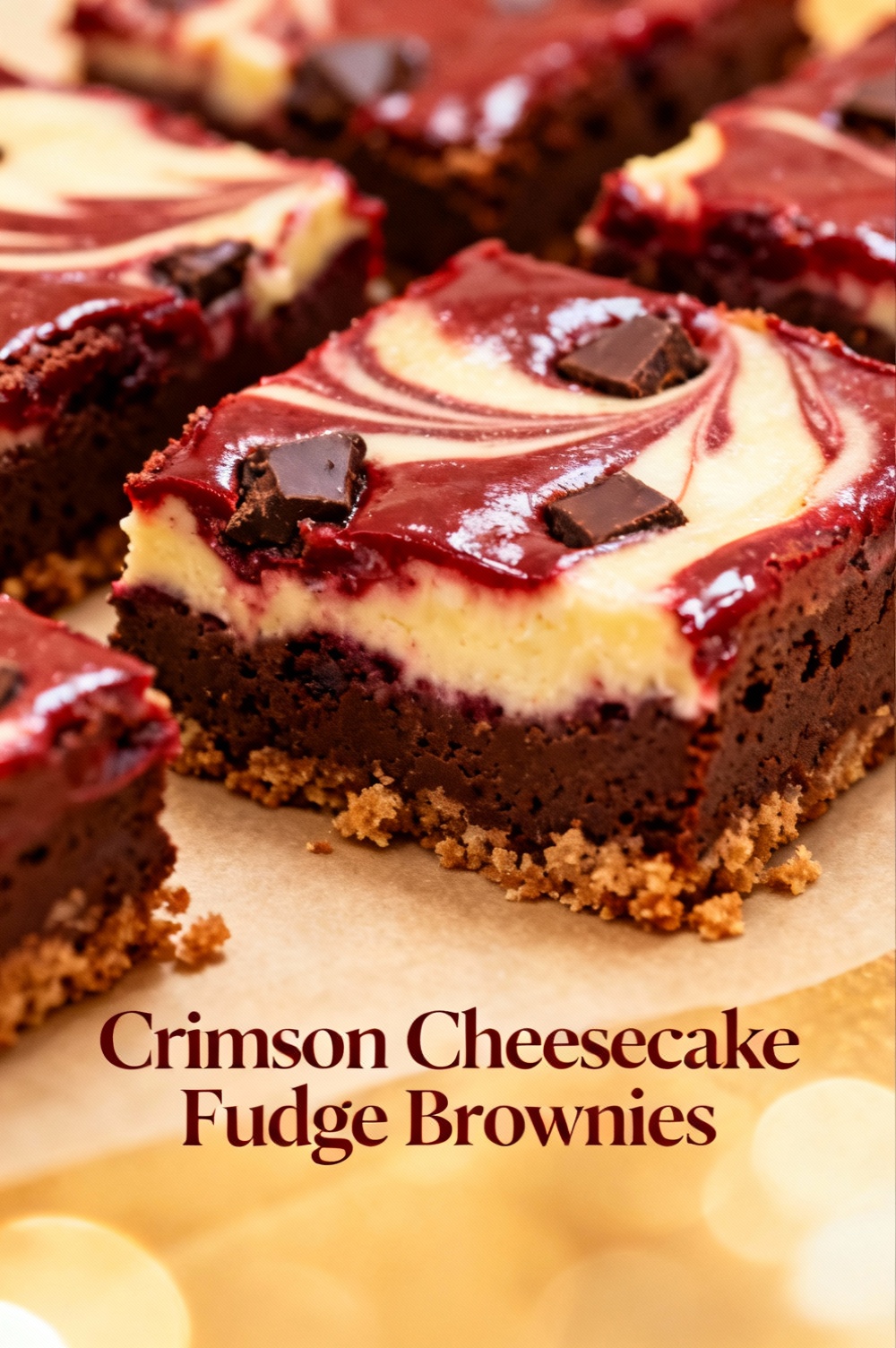 Crimson Cheesecake Fudge Brownies