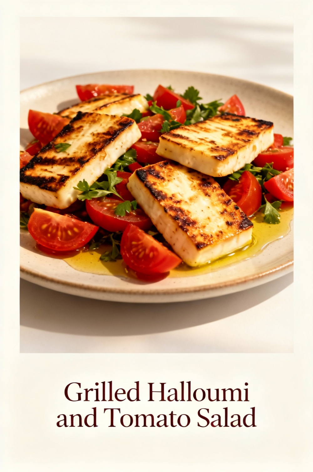 Grilled Halloumi and Tomato Salad