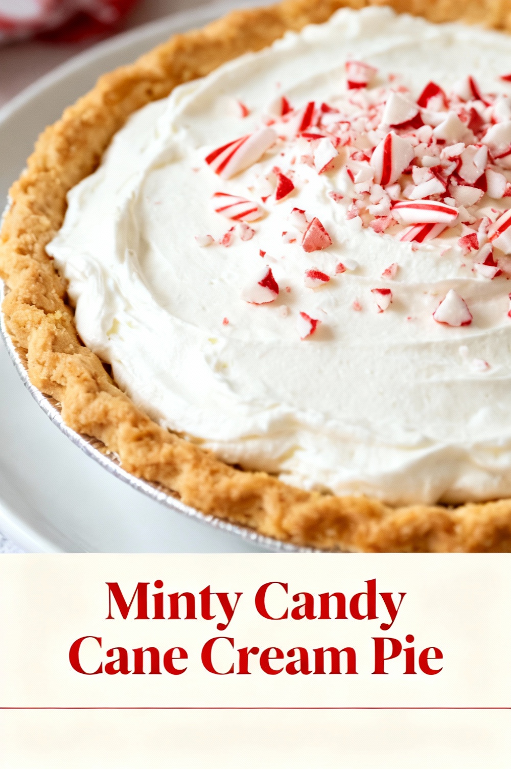 Minty Candy Cane Cream Pie