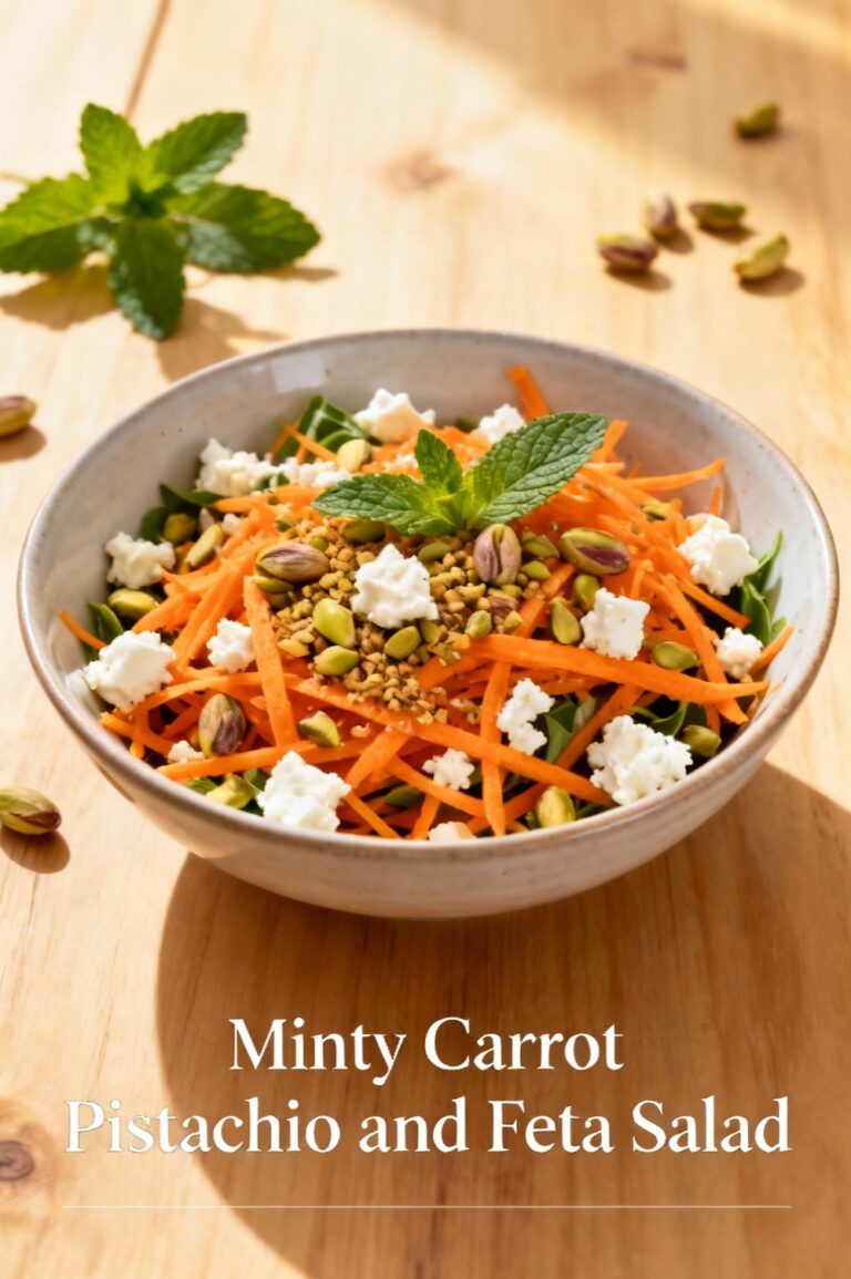 Minty Carrot Pistachio and Feta Salad