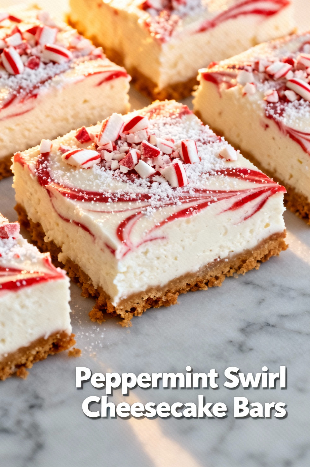 Peppermint Swirl Cheesecake Bars