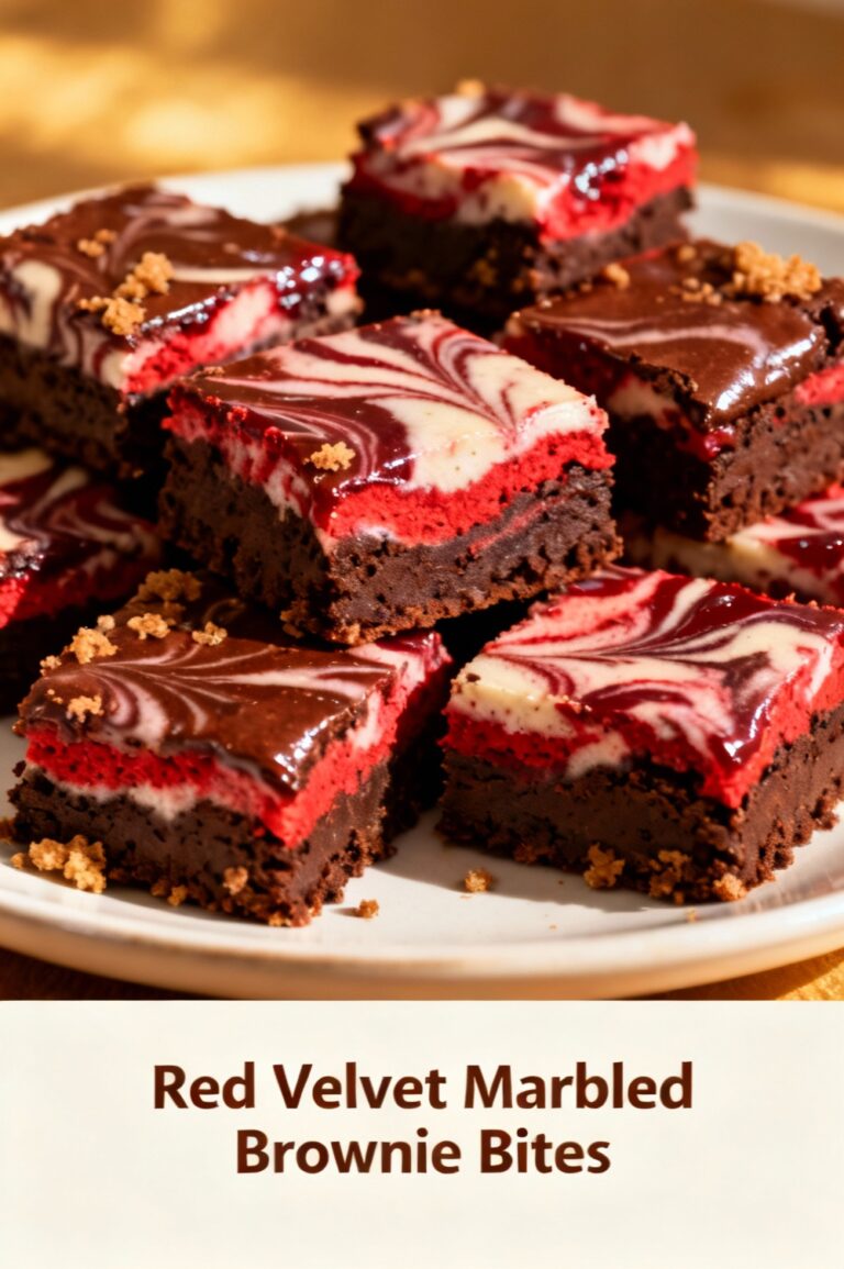 Red Velvet Marbled Brownie Bites