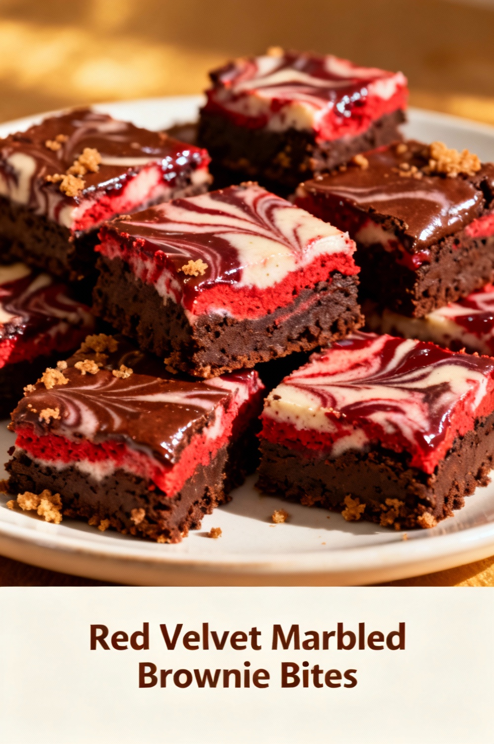 Red Velvet Marbled Brownie Bites