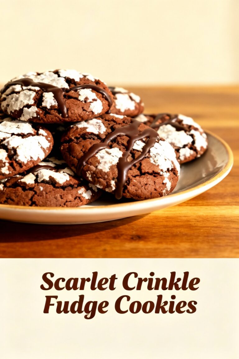 Scarlet Crinkle Fudge Cookies