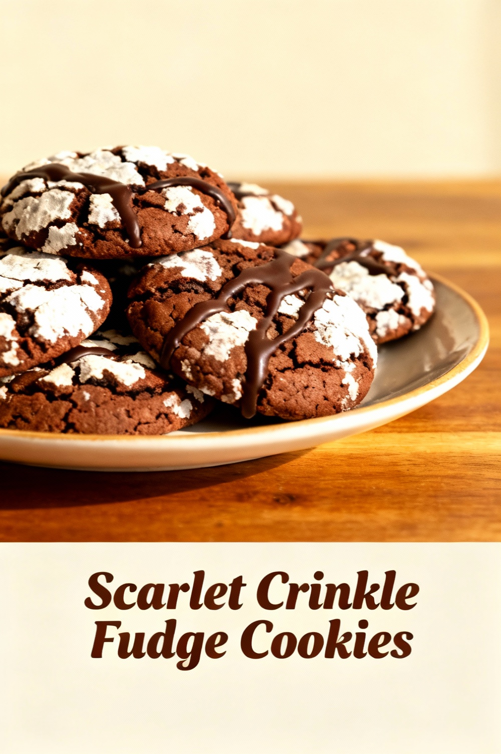 Scarlet Crinkle Fudge Cookies