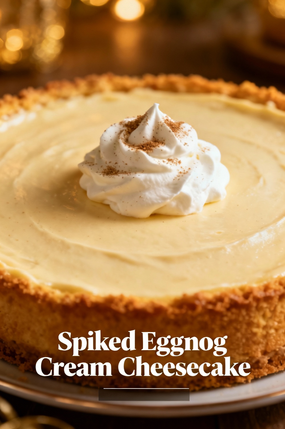 Spiked Eggnog Cream Cheesecake