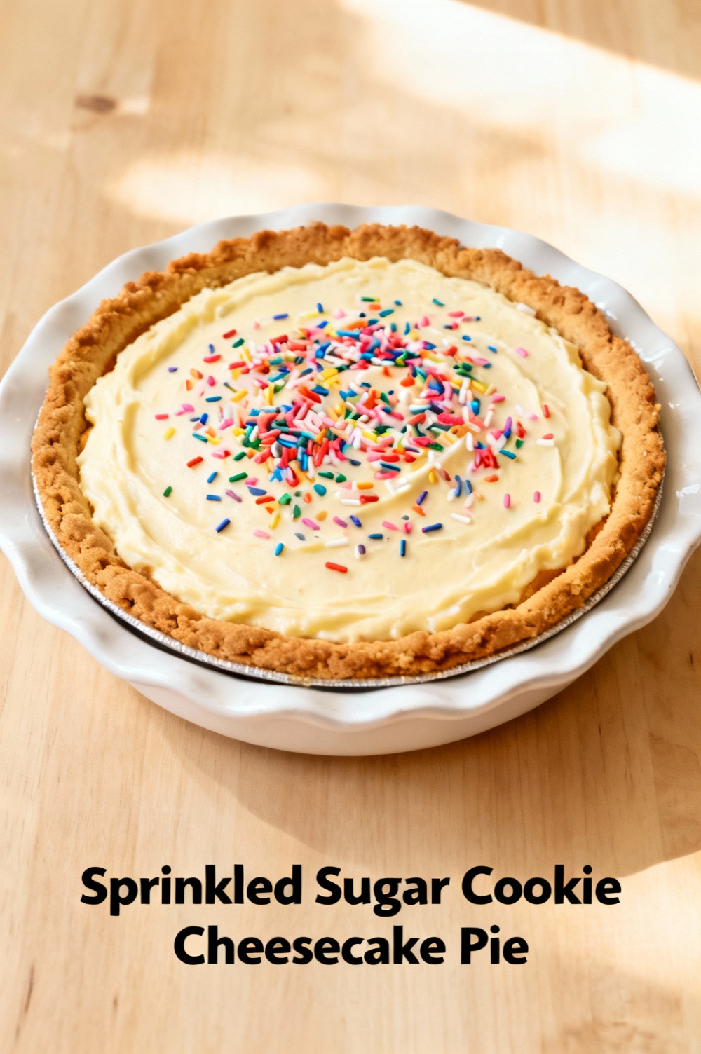 Sprinkled Sugar Cookie Cheesecake Pie