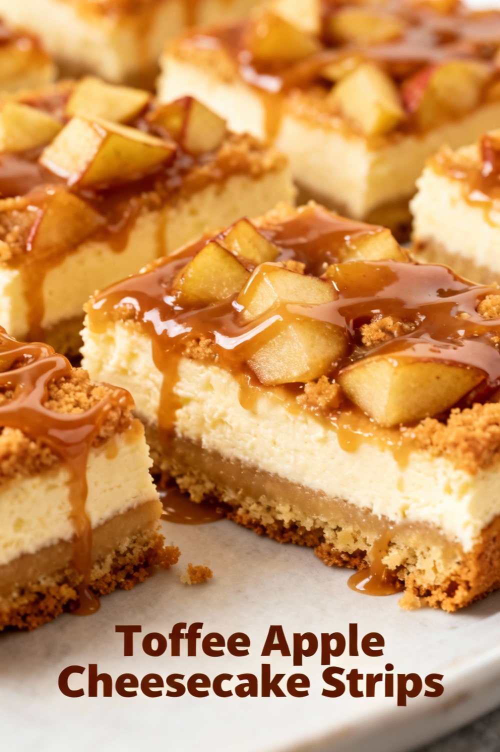 Toffee Apple Cheesecake Strips