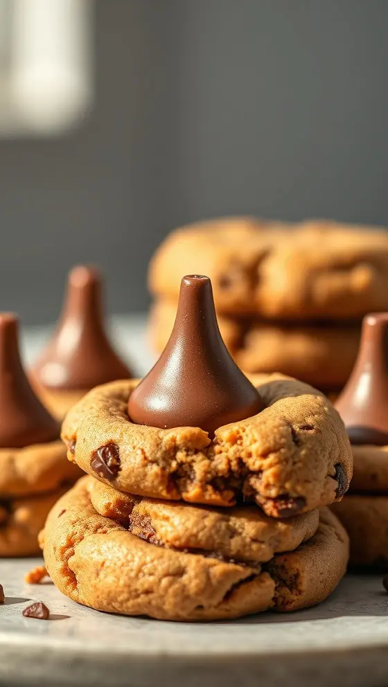 Chocolate Kiss Peanut Butter Cookies