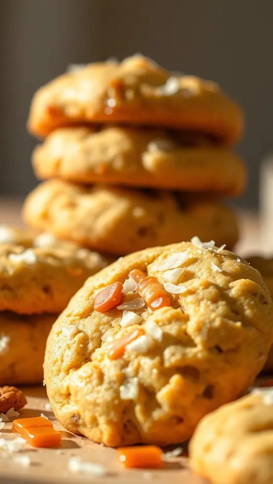 Homemade Caramel Coconut Cookies