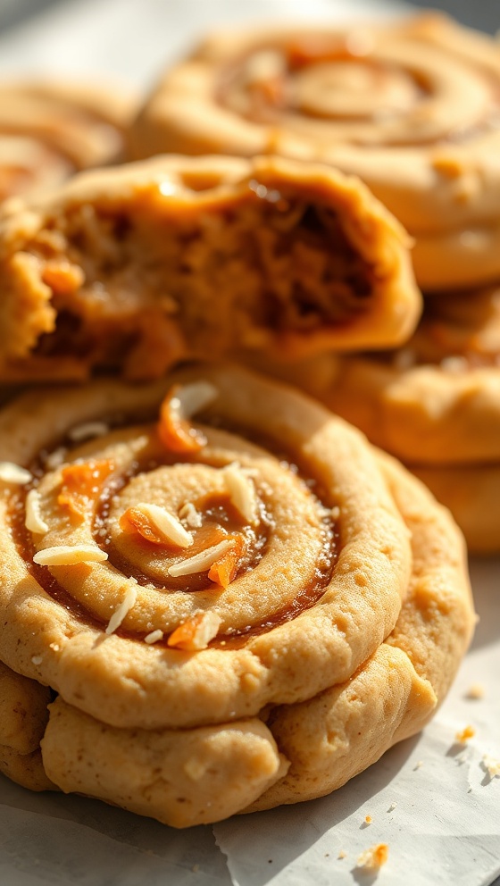 Toffee Coconut Swirl Cookies