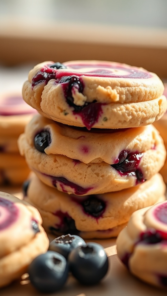 Blueberry Cheesecake Swirl Cookies