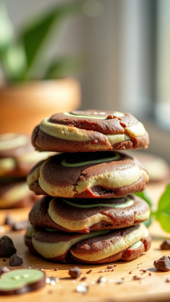 Chocolate Mint Swirl Cookies