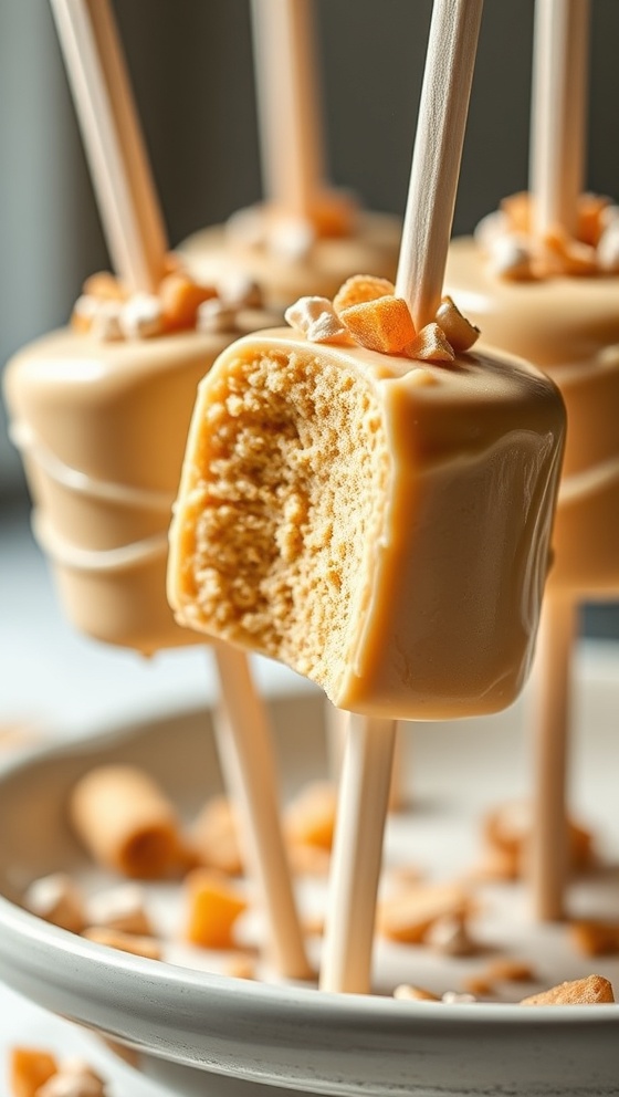 Creamy PB Butterfinger Pops
