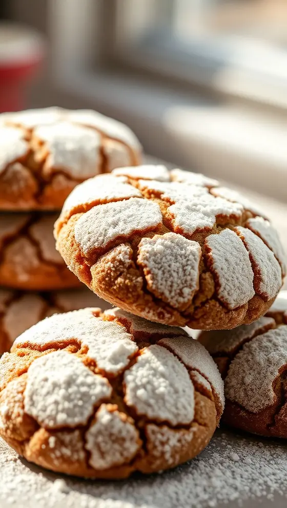 Gingerbread Sugar Dusted Crinkles