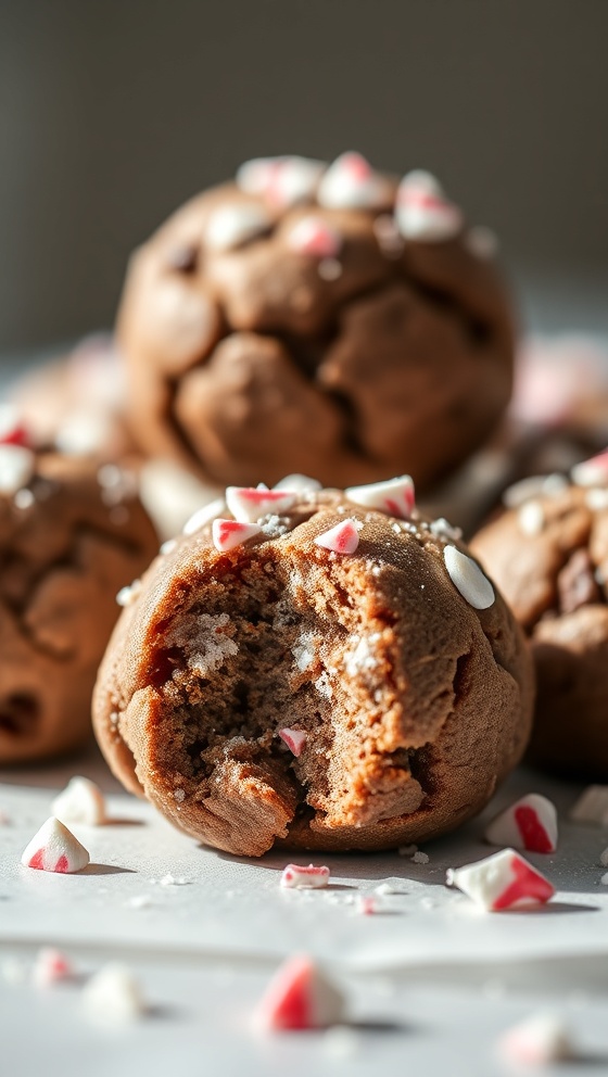 Peppermint Cocoa Cookie Bites