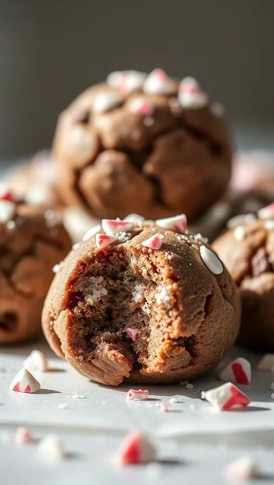 Peppermint Cocoa Cookie Bites