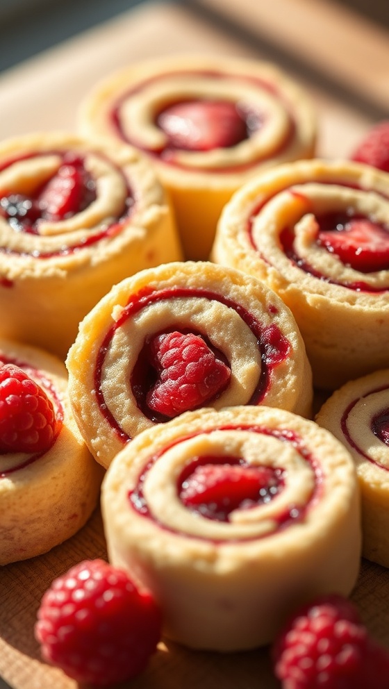 Raspberry Shortbread Swirls