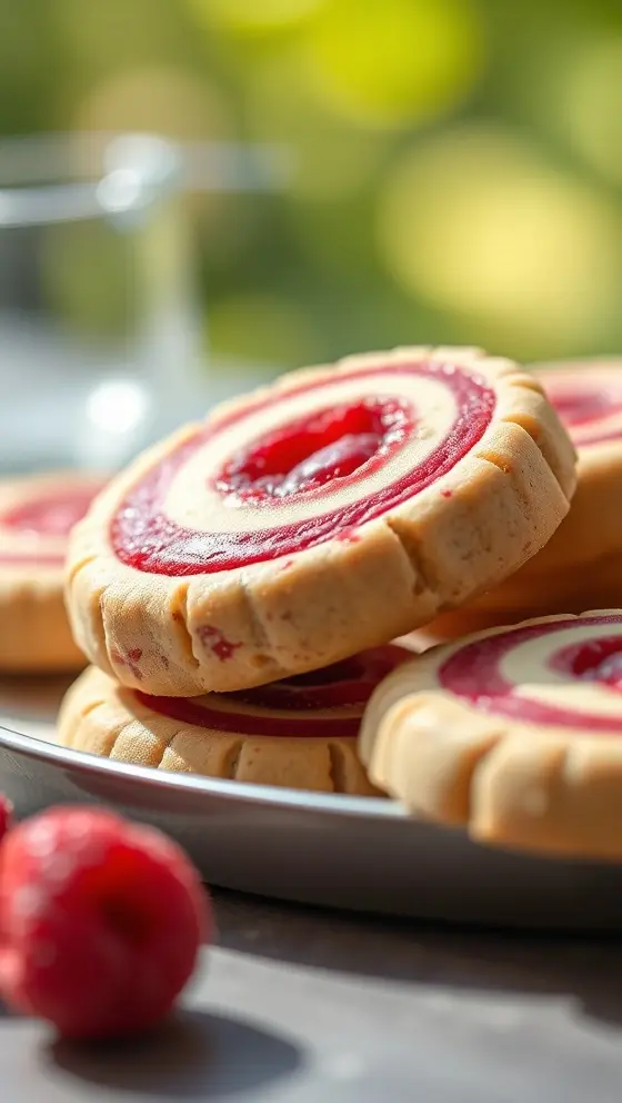 Raspberry Swirl Shortbread Cookies