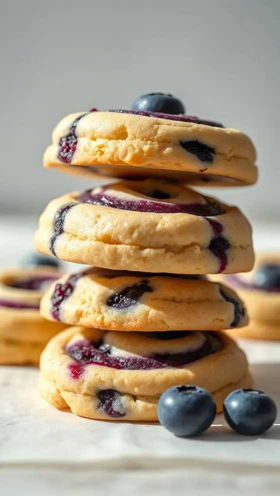 Blueberry Shortbread Swirl Cookies