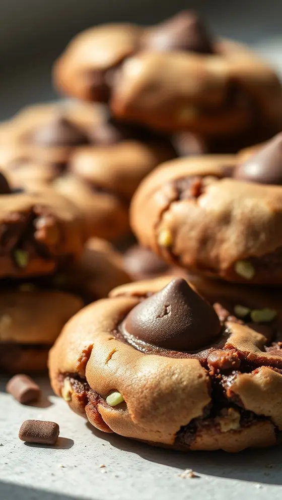Mint Chocolate Blossom Cookies