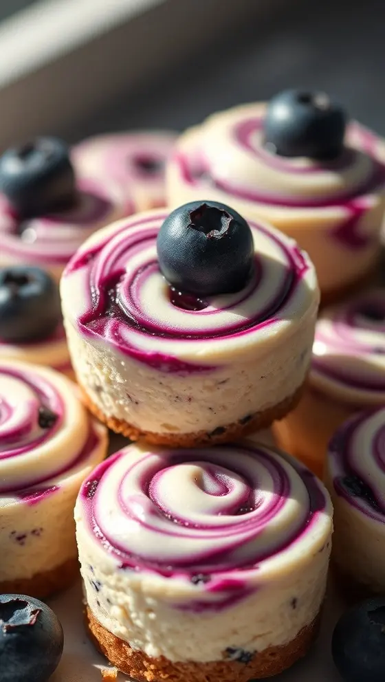 Swirled Blueberry Cheesecake Bites